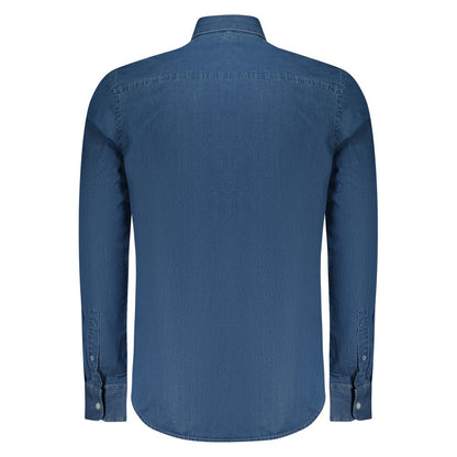 North Sails Blue Cotton Men Shirt - Classic Coastal Elegance