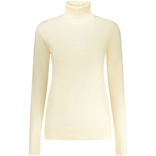 Norway 1963 Bianco Viscosa Donna Maglia Turtleneck Sweater