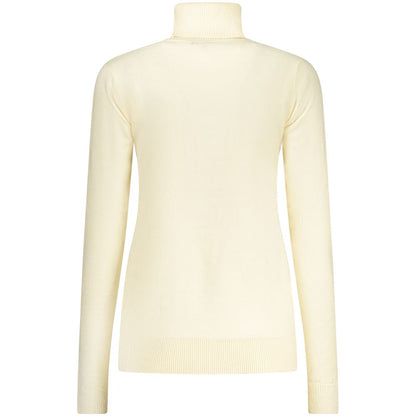 Norway 1963 Bianco Viscosa Donna Maglia Turtleneck Sweater