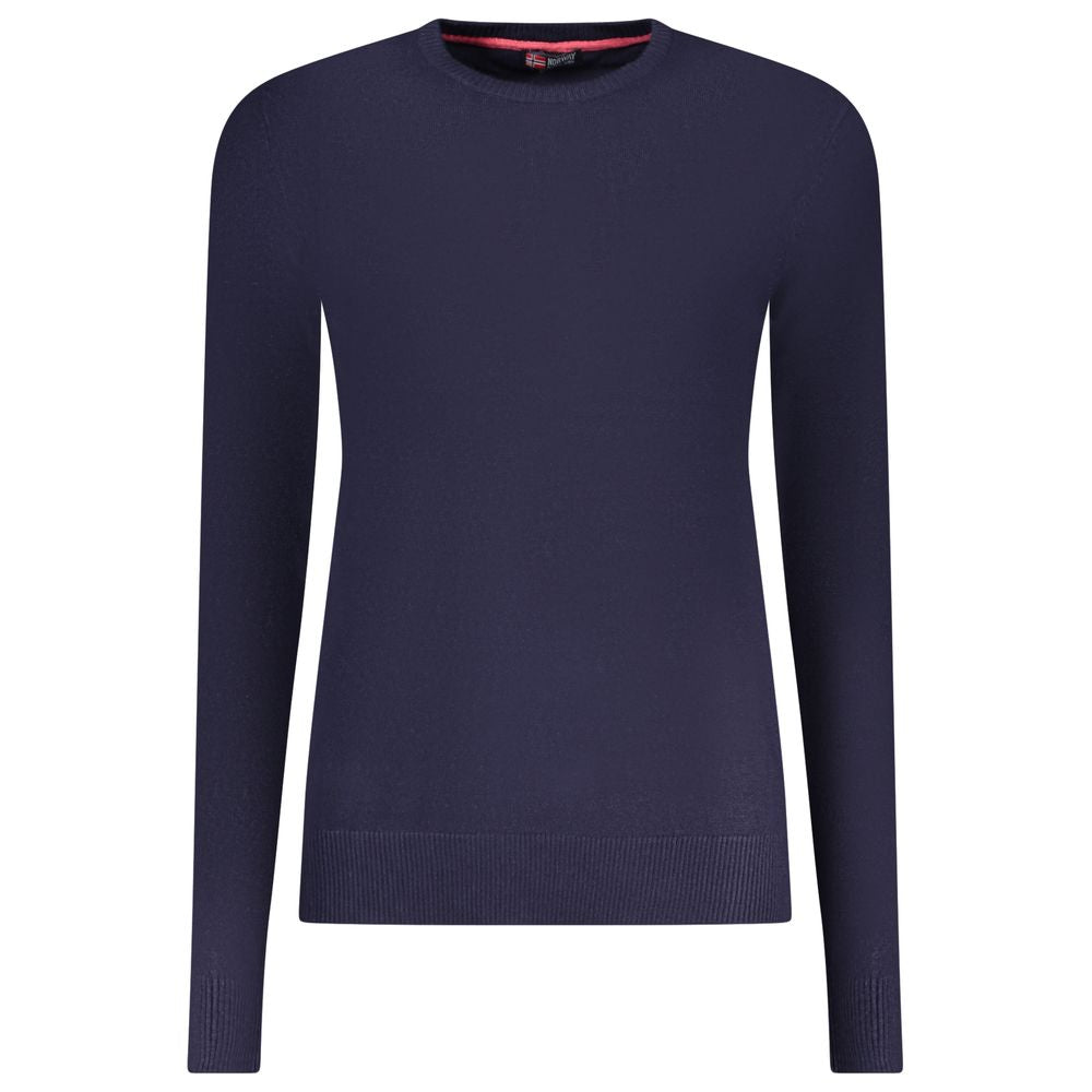 Norway 1963 Long-Sleeved Crew Neck Logo T-Shirt in Blu