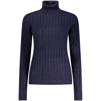 Norway 1963 Blu Viscosa Donna Maglia Turtleneck Sweater