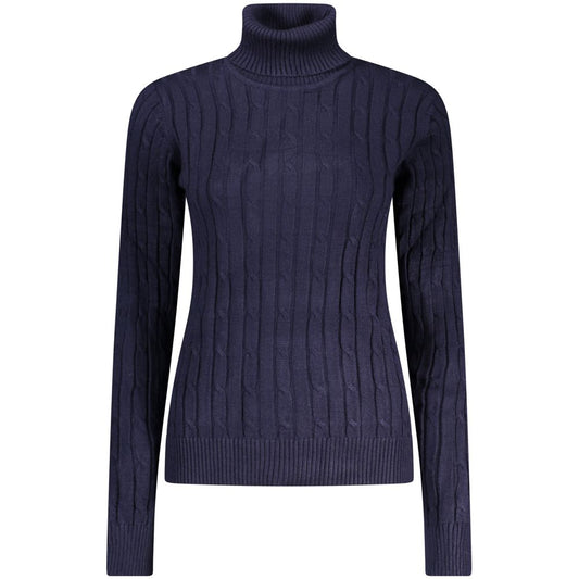 Norway 1963 Blu Viscosa Donna Maglia Turtleneck Sweater