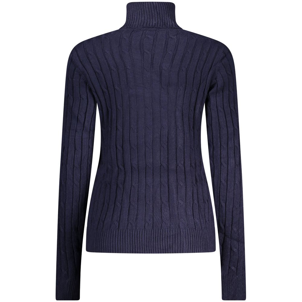 Norway 1963 Blu Viscosa Donna Maglia Turtleneck Sweater