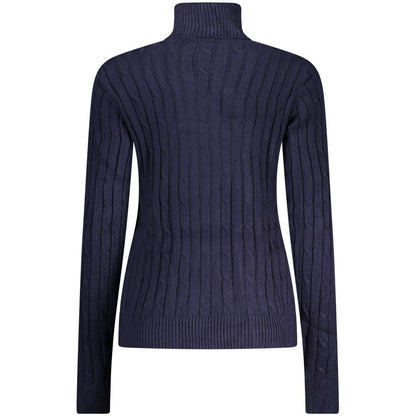 Norway 1963 Blu Viscosa Donna Maglia Turtleneck Sweater