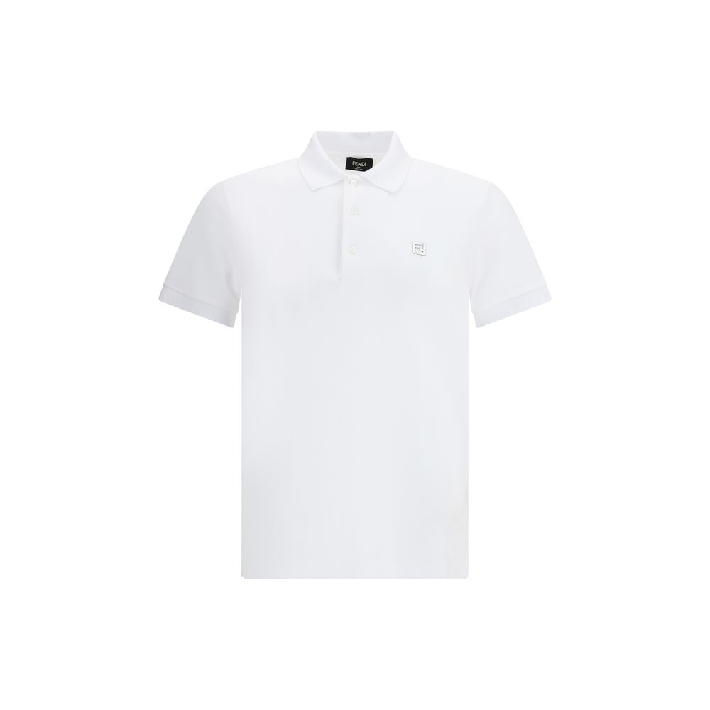 Fendi White Cotton Polo Shirt - Effortless Elegance