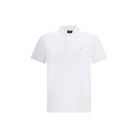 Fendi White Cotton Polo Shirt - Effortless Elegance