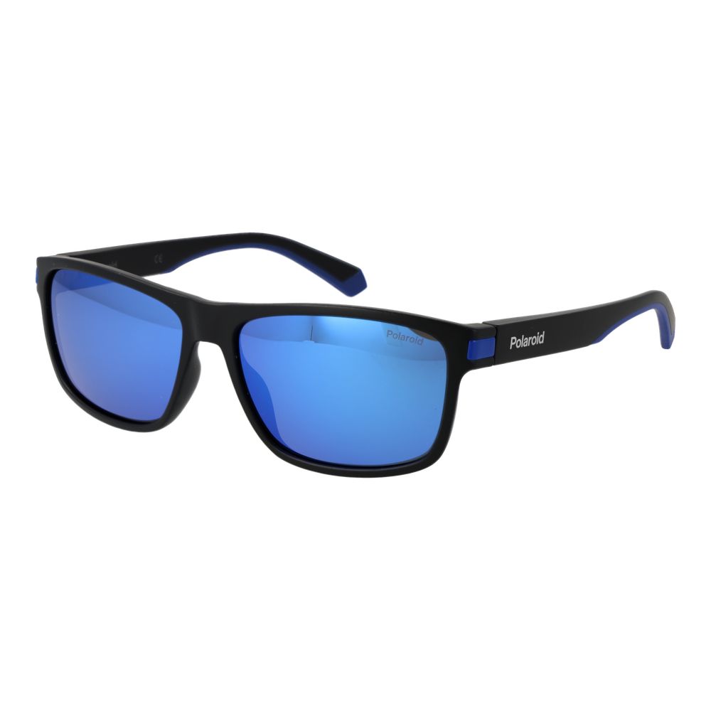 Polaroid Men’s Sunglasses – Black Rectangle Frame, Grey Polarized Lenses