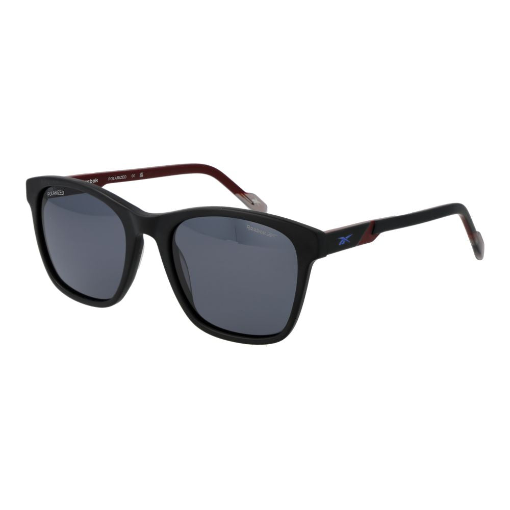 Reebok Men’s Sunglasses – Black Square Frame, Grey Polarised Lenses
