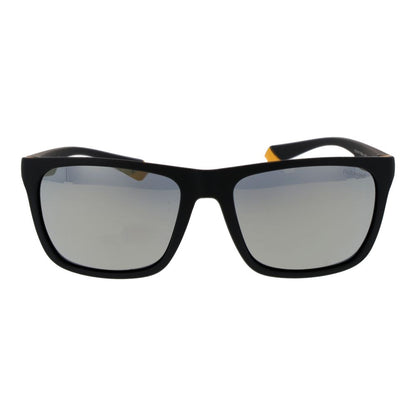 Polaroid Unisex Sunglasses – Black Rectangle Frame, Grey Mirrored Lenses