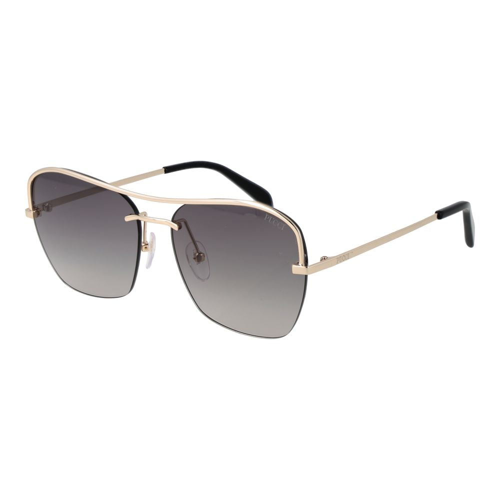 Emilio Pucci Women’s Sunglasses – Gold Metal Frame, Grey Gradient Lenses