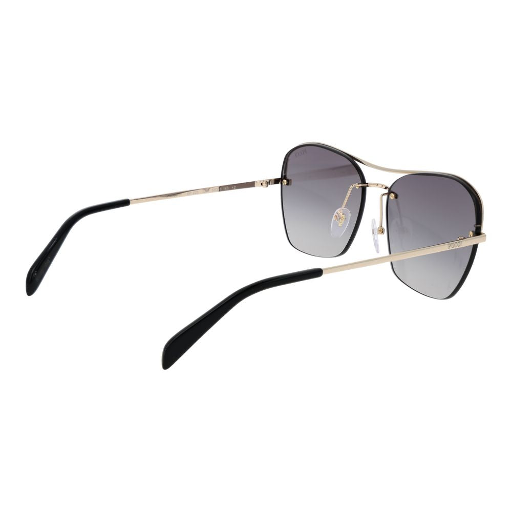 Emilio Pucci Women’s Sunglasses – Gold Metal Frame, Grey Gradient Lenses