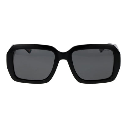 Polaroid Unisex Sunglasses – Black Rectangle Frame, Grey Polarized Lenses