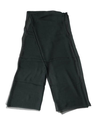 Dolce & Gabbana Dark Green Stole Silk Neck Wrap Shawl Scarf