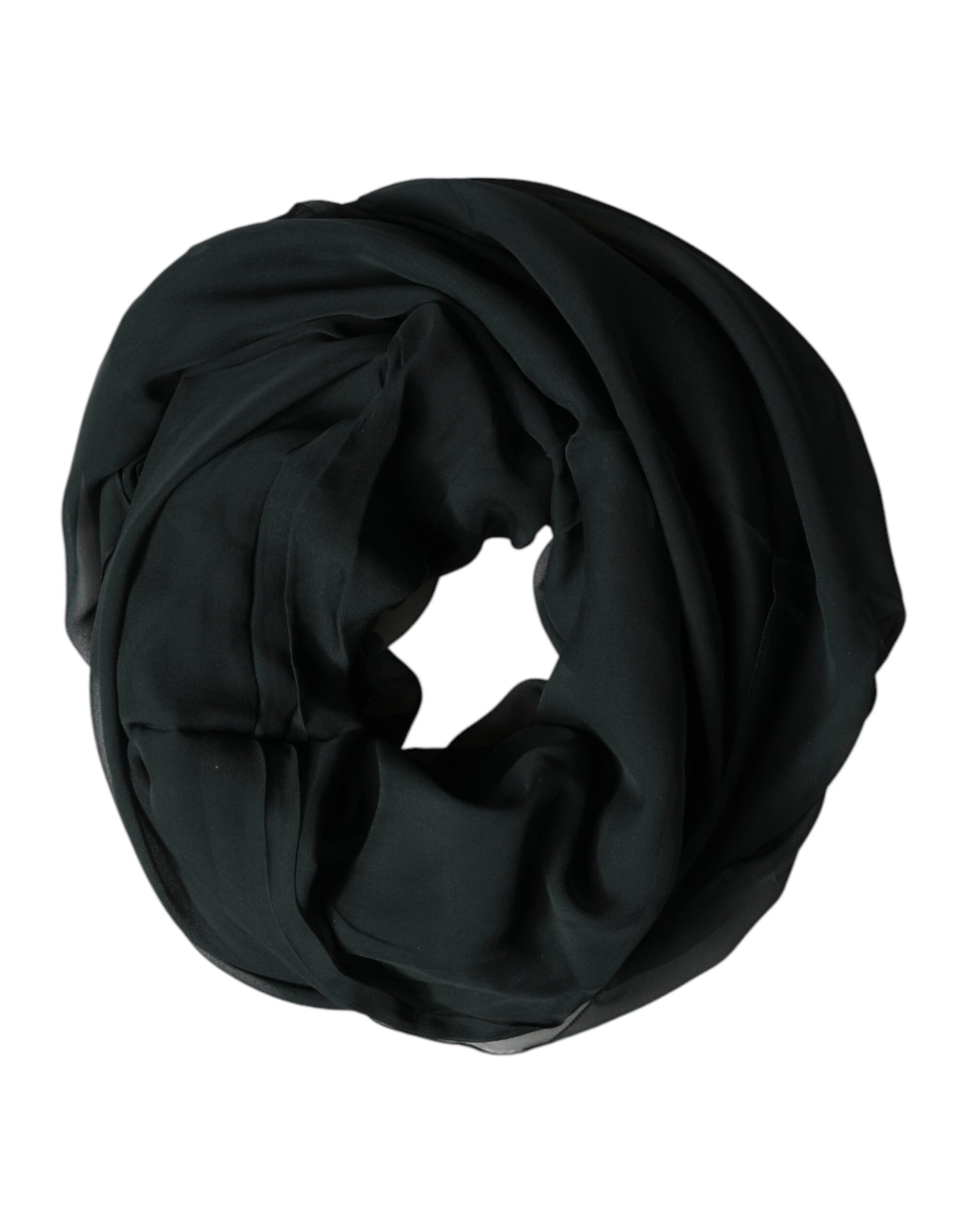 Dolce & Gabbana Dark Green Stole Silk Neck Wrap Shawl Scarf