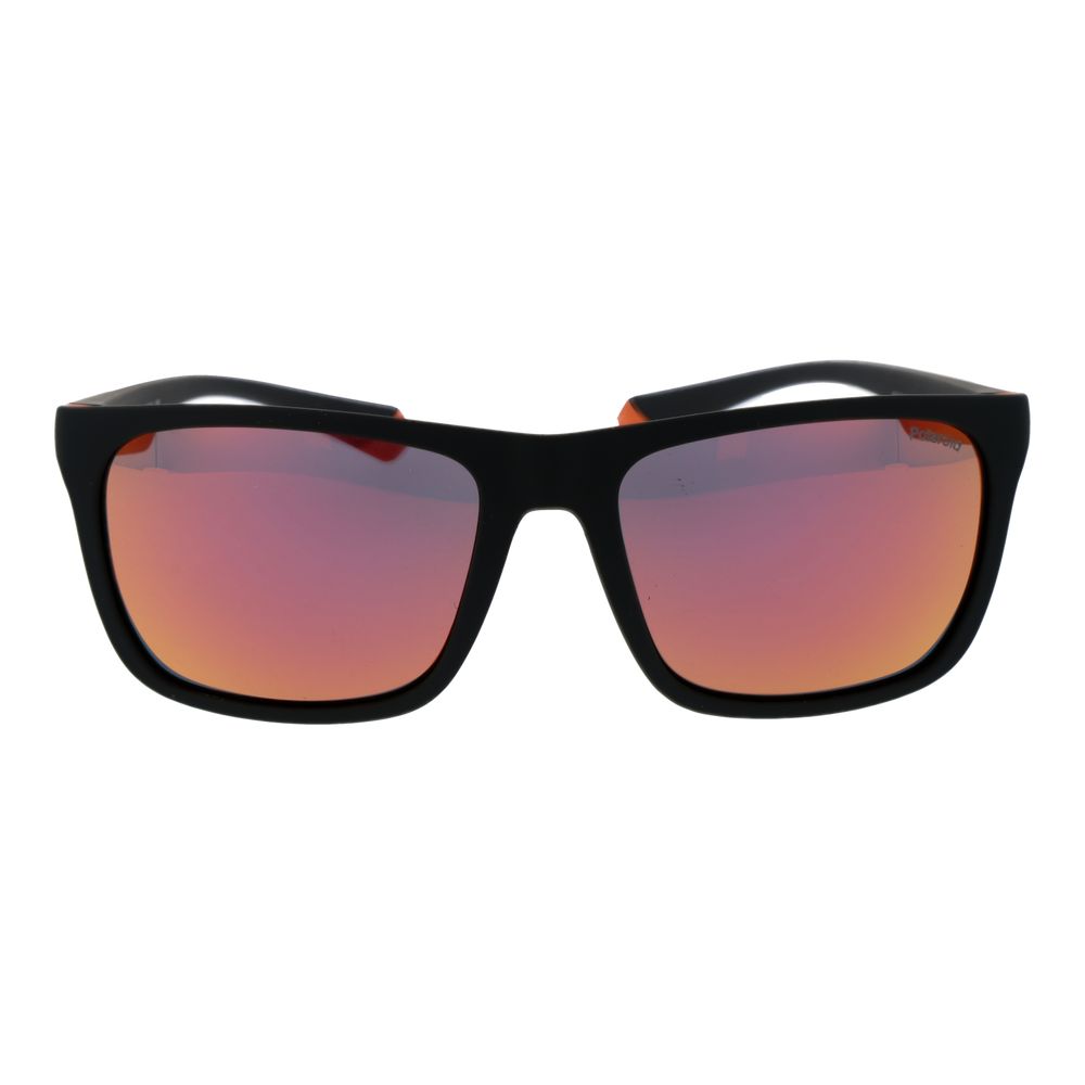 Polaroid Unisex Sunglasses – Black Full-Rim Frame, Grey Mirrored Lenses