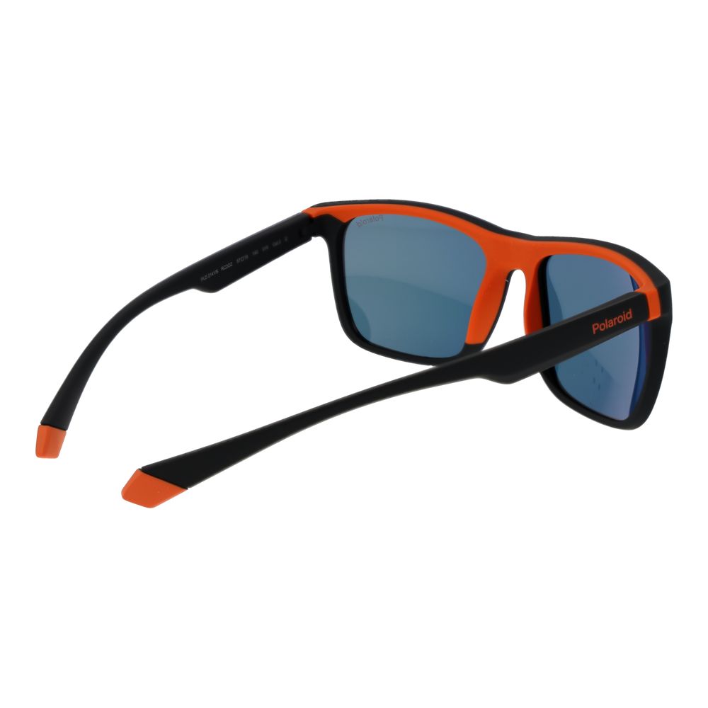 Polaroid Unisex Sunglasses – Black Full-Rim Frame, Grey Mirrored Lenses