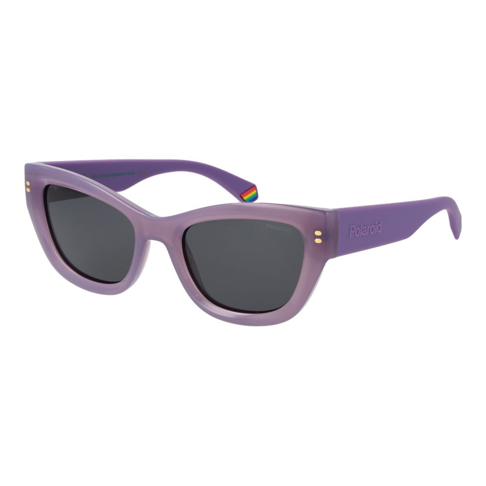 Polaroid Women’s Sunglasses – Purple Cat Eye Frame, Grey Polarized Lenses