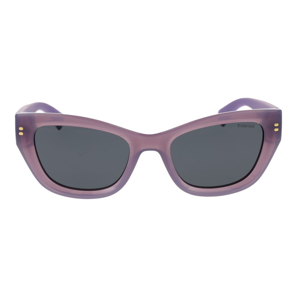 Polaroid Women’s Sunglasses – Purple Cat Eye Frame, Grey Polarized Lenses