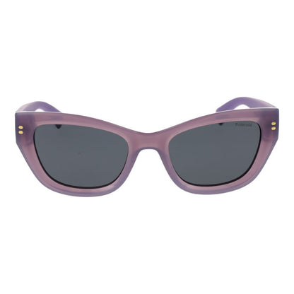 Polaroid Women’s Sunglasses – Purple Cat Eye Frame, Grey Polarized Lenses