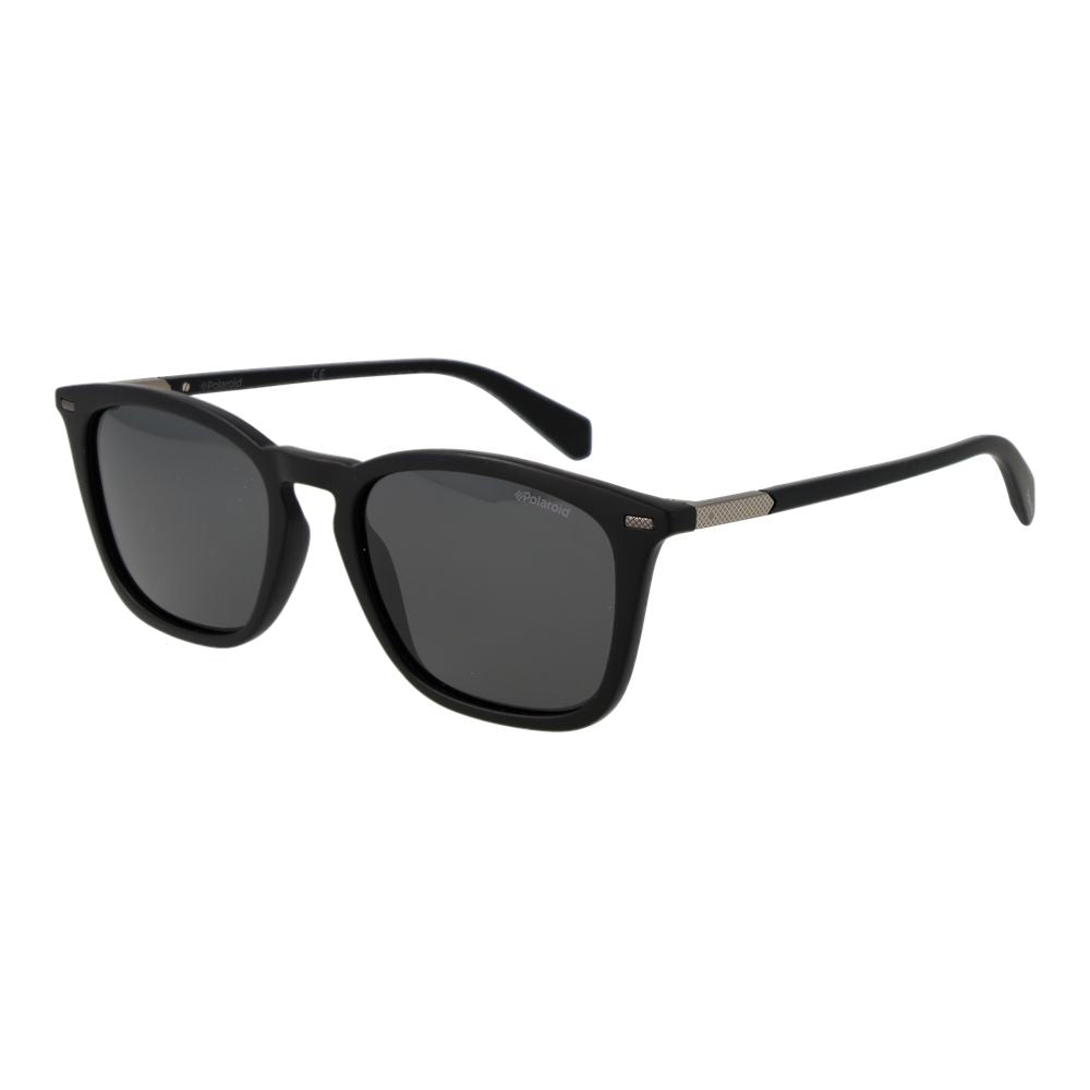 Polaroid Men's Sunglasses – Black Square Frame, Grey Polarized Lenses