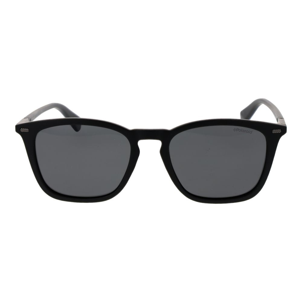 Polaroid Men's Sunglasses – Black Square Frame, Grey Polarized Lenses