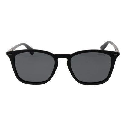 Polaroid Men's Sunglasses – Black Square Frame, Grey Polarized Lenses
