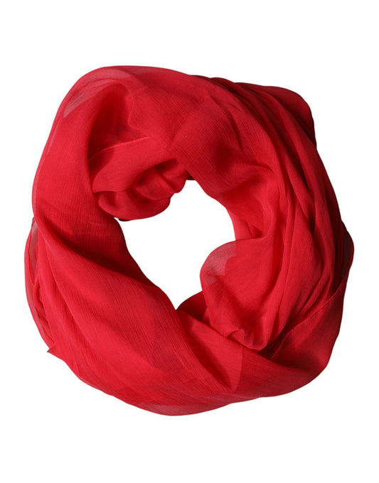Dolce & Gabbana Red Stole Silk Neck Wrap Shawl for Men