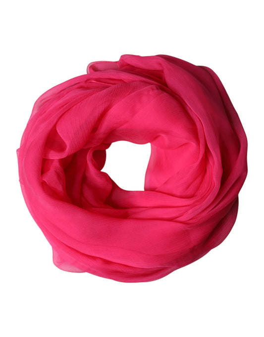 Dolce & Gabbana Pink Silk Stole Neck Wrap Shawl for Men