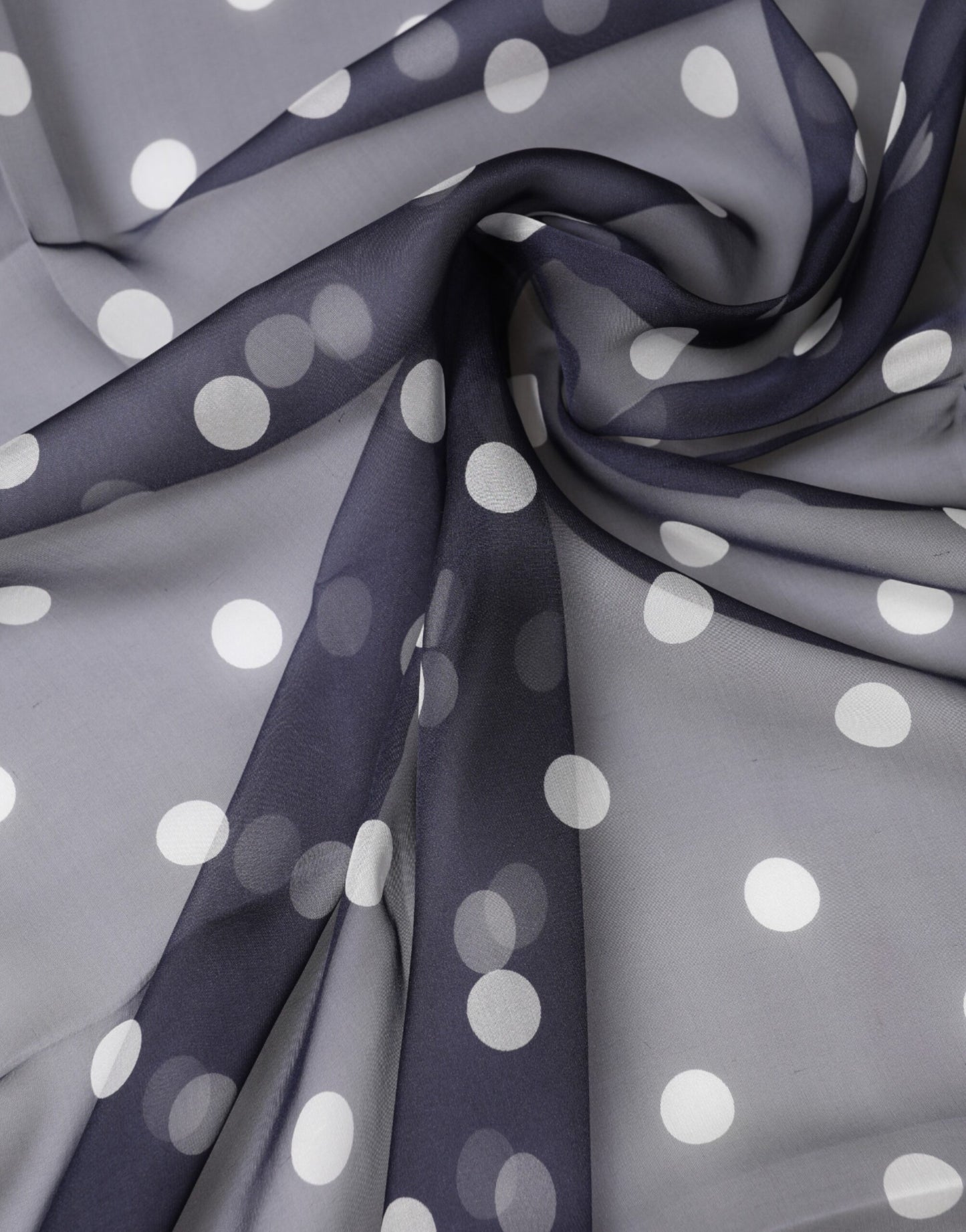 Dolce & Gabbana Blue Polka Dot Silk Neck Wrap Shawl