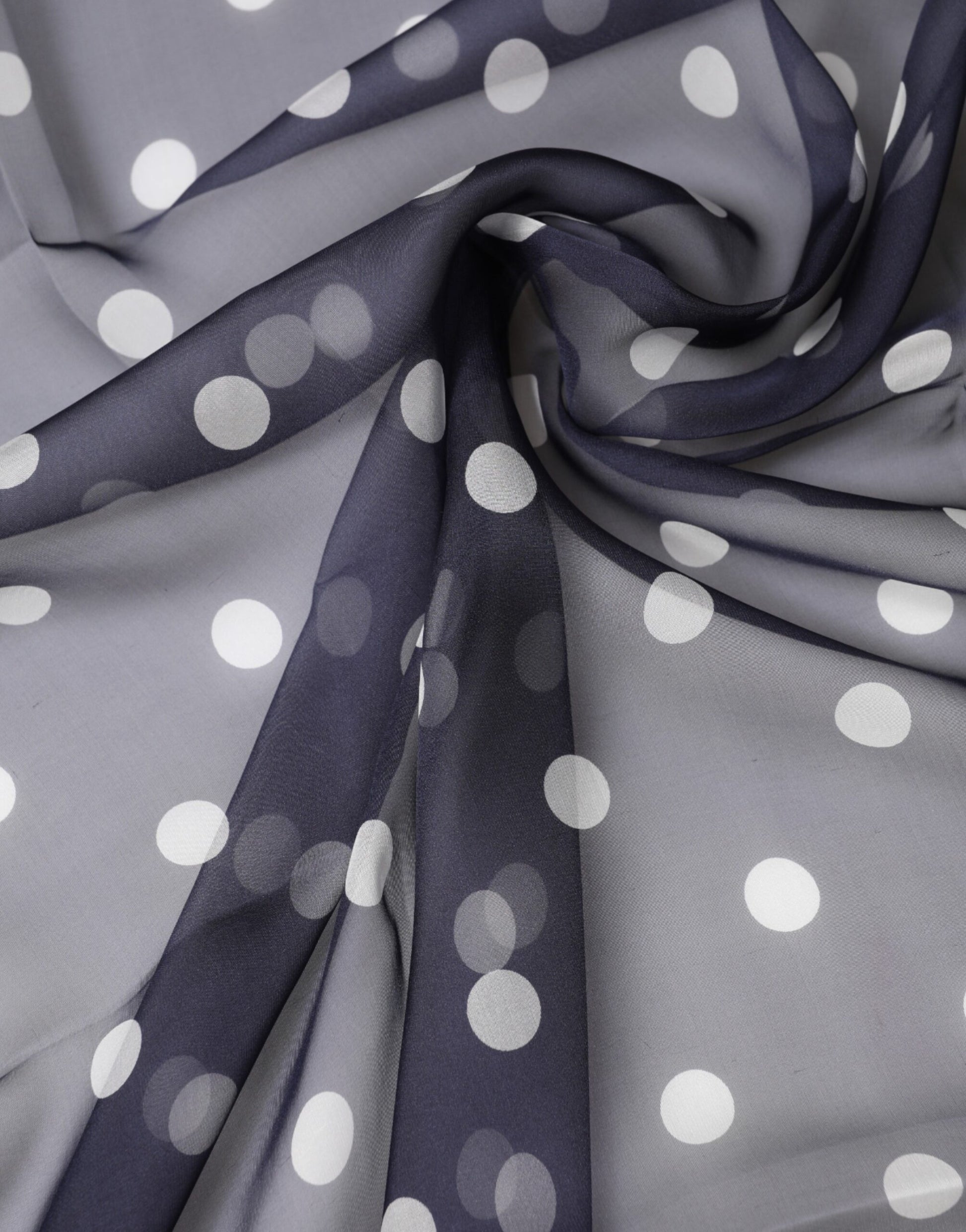 Dolce & Gabbana Blue Polka Dot Silk Neck Wrap Shawl