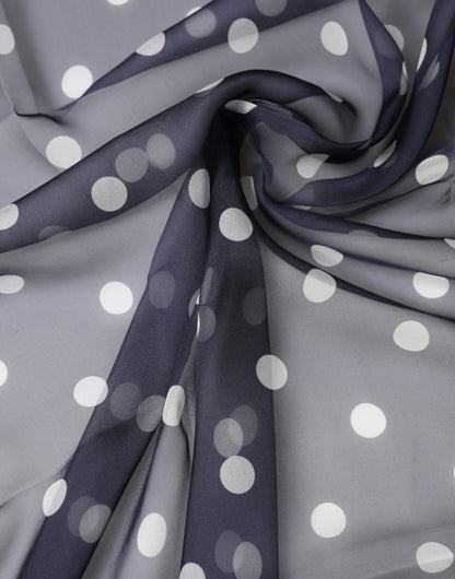 Dolce & Gabbana Blue Polka Dot Silk Neck Wrap Shawl