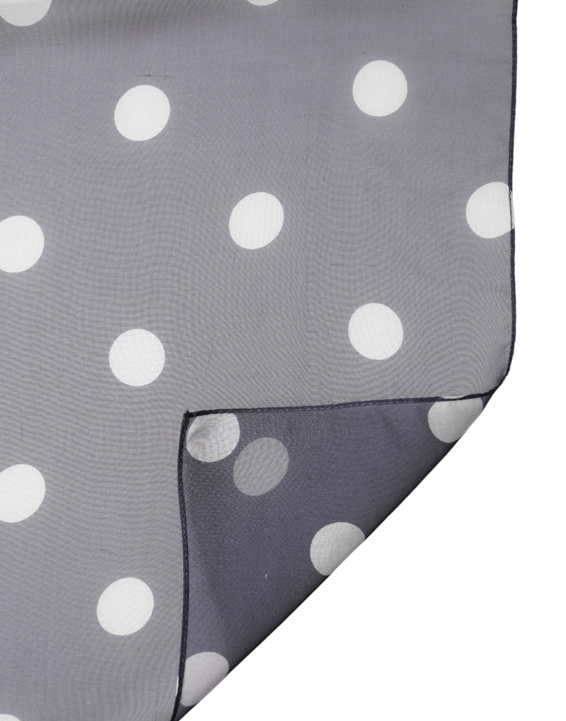 Dolce & Gabbana Blue Polka Dot Silk Neck Wrap Shawl