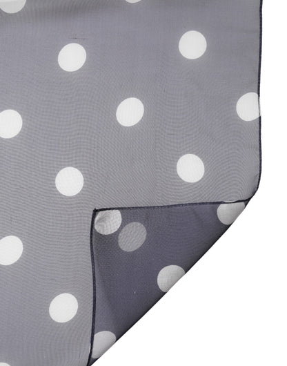 Dolce & Gabbana Blue Polka Dot Silk Neck Wrap Shawl