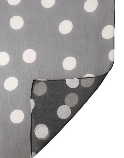 Dolce & Gabbana Black Polka Dot Silk Neck Wrap Shawl