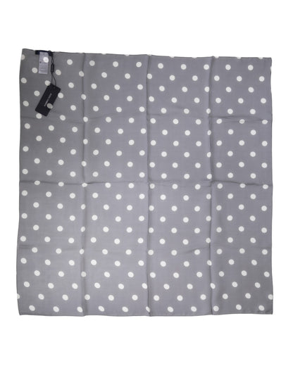 Dolce & Gabbana Blue Polka Dot Silk Square Foulard