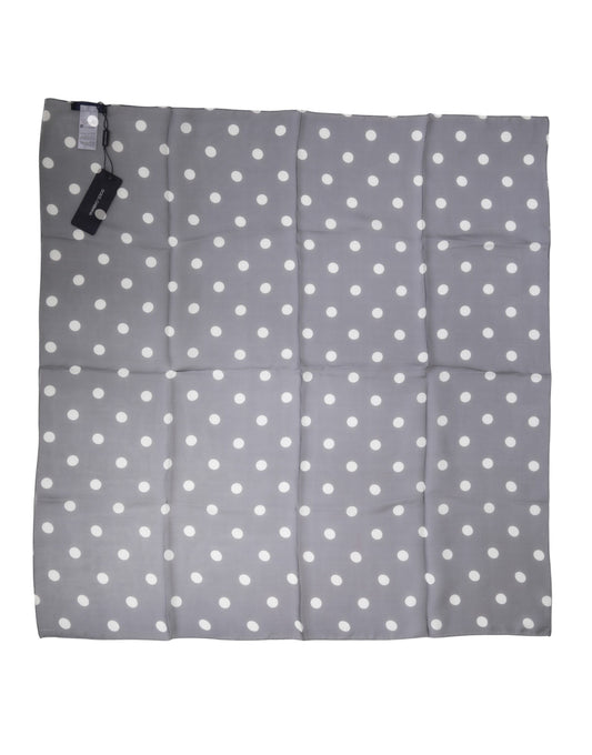 Dolce & Gabbana Blue Polka Dot Silk Square Foulard