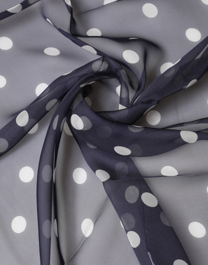 Dolce & Gabbana Blue Polka Dot Silk Square Foulard