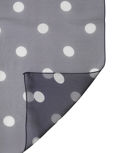 Dolce & Gabbana Blue Polka Dot Silk Square Foulard