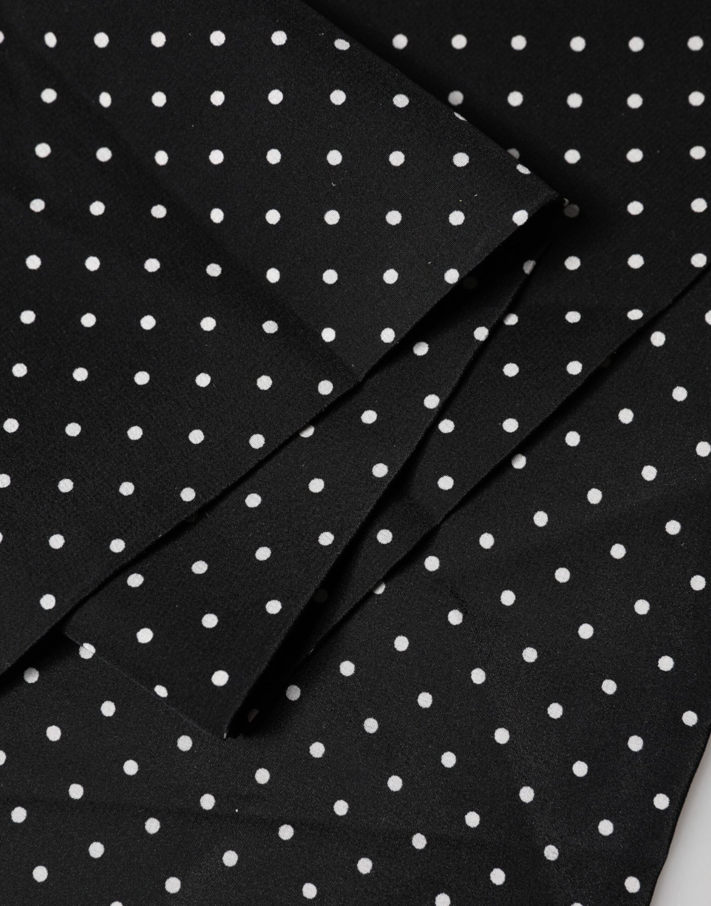 Dolce & Gabbana Black Polka Dot Neck Wrap Foulard Scarf