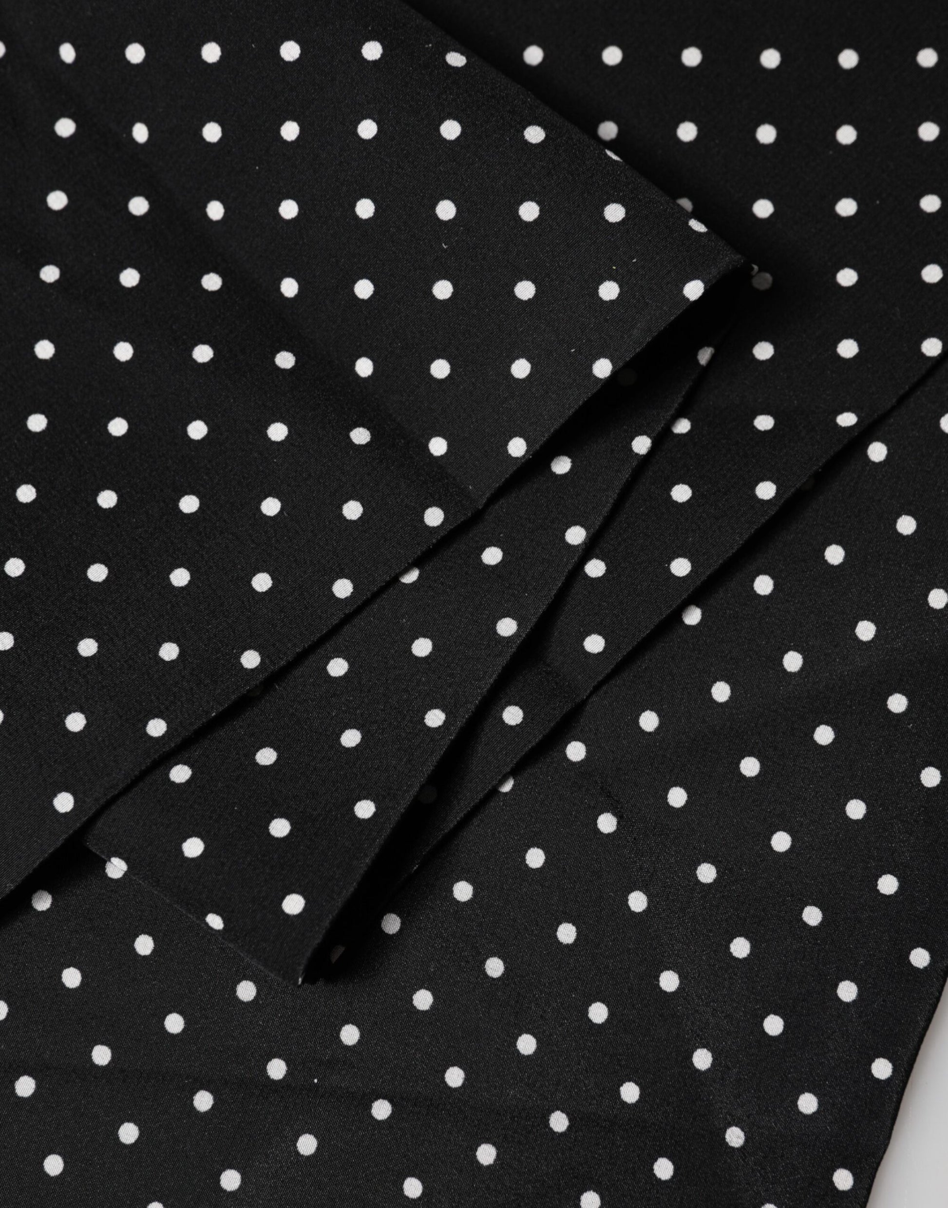 Dolce & Gabbana Black Polka Dot Neck Wrap Foulard Scarf