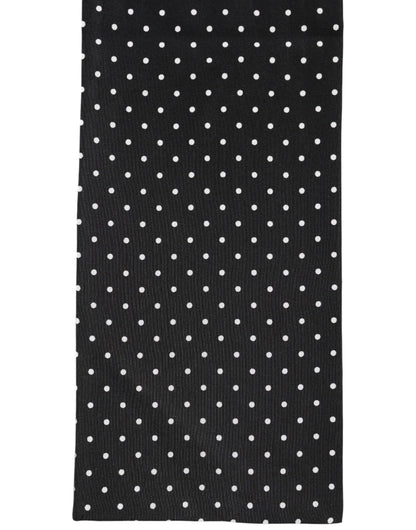 Dolce & Gabbana Black Polka Dot Neck Wrap Foulard Scarf