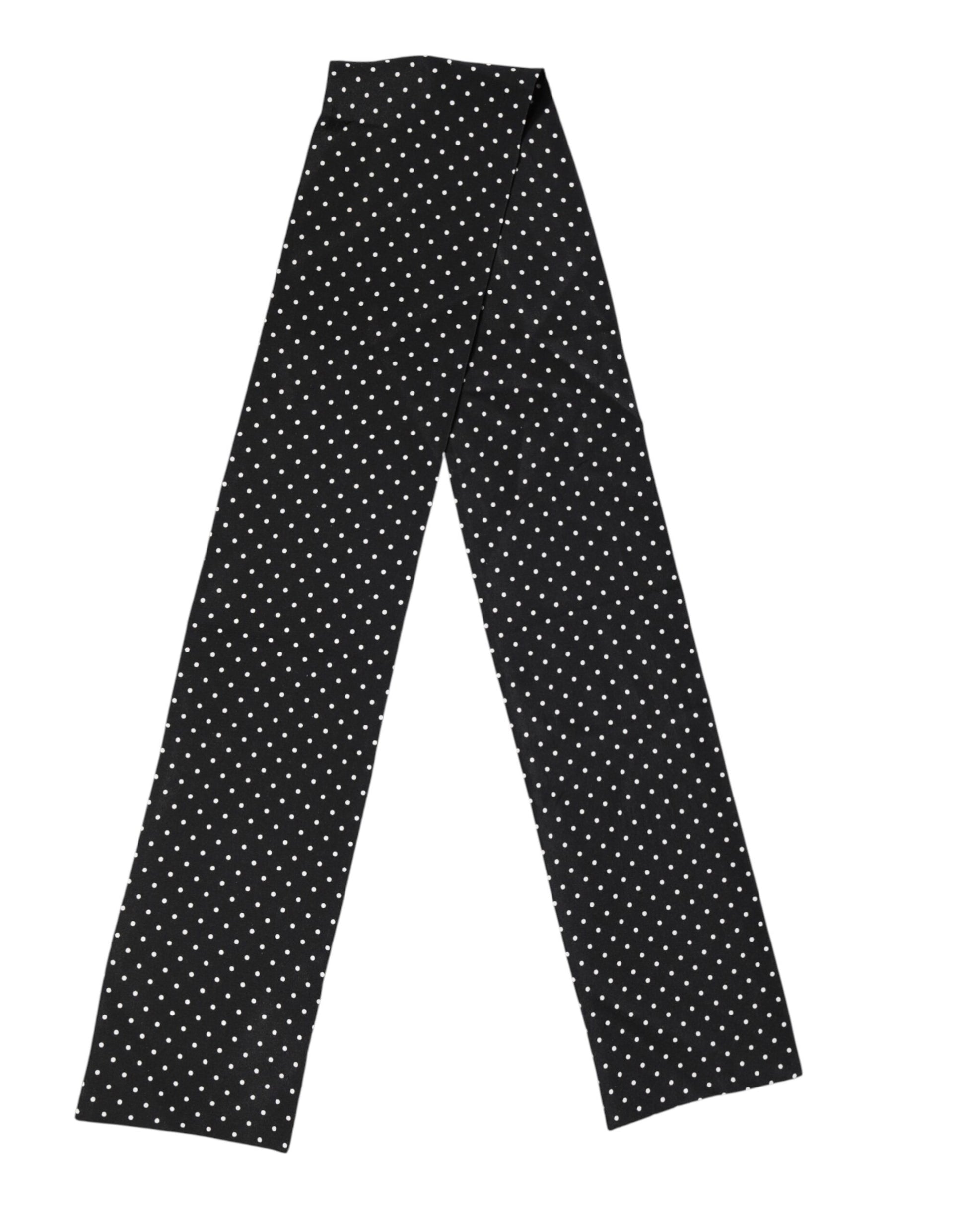 Dolce & Gabbana Black Polka Dot Neck Wrap Foulard Scarf
