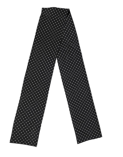 Dolce & Gabbana Black Polka Dot Neck Wrap Foulard Scarf
