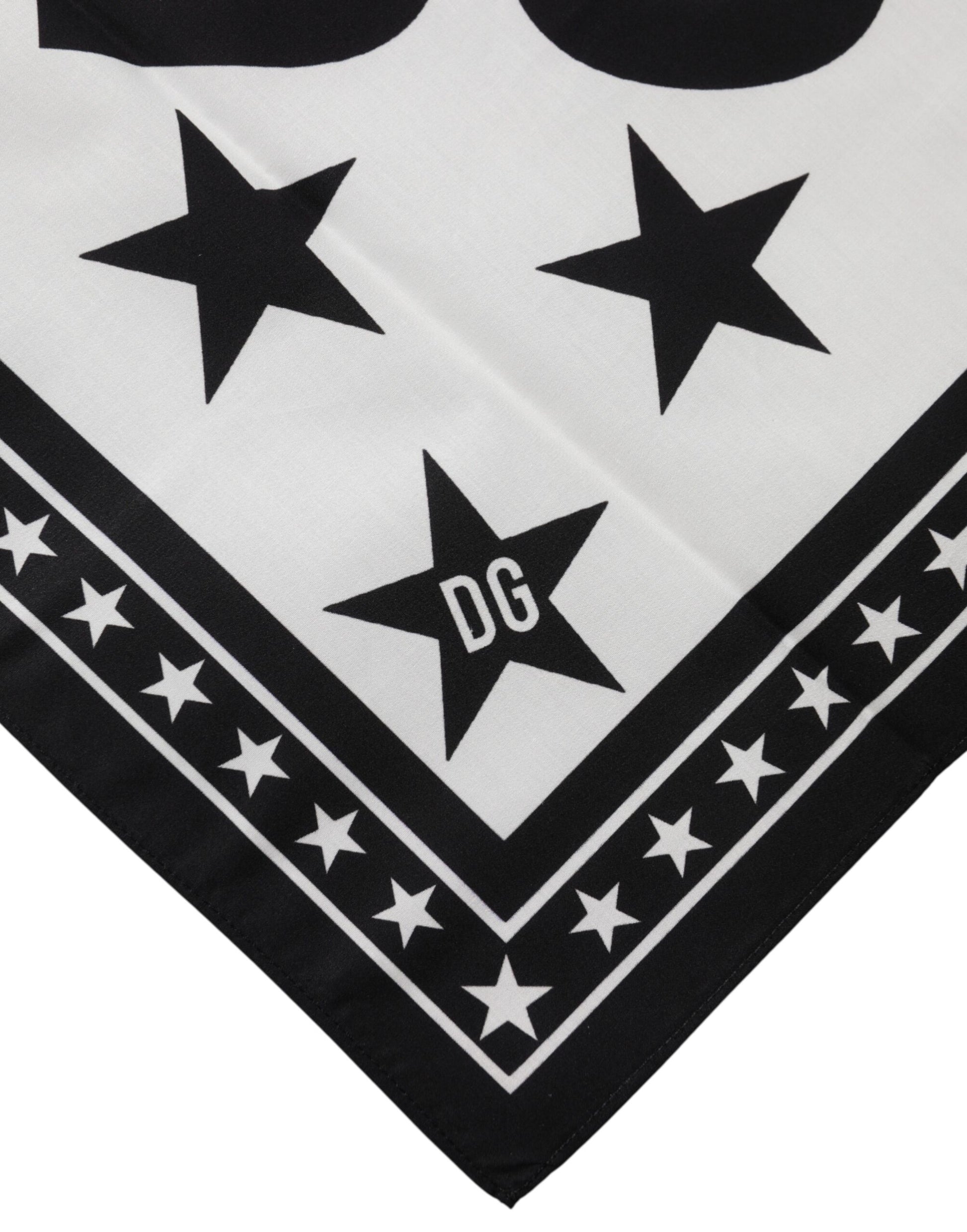 Dolce & Gabbana White DG Crown Print Square Foulard