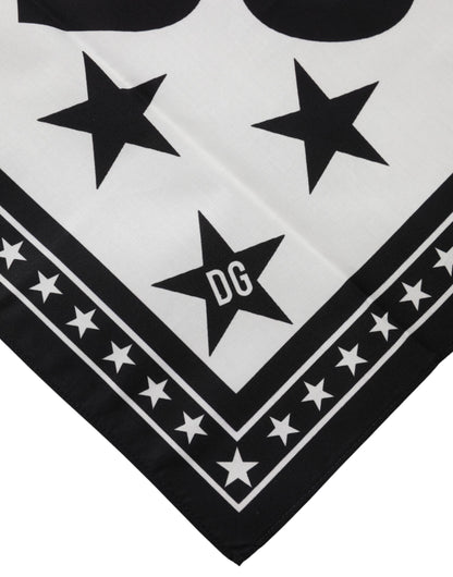 Dolce & Gabbana White DG Crown Print Square Foulard