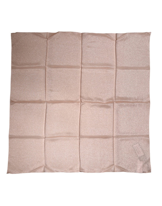Dolce & Gabbana Light Pink Silk Blend Square Foulard Scarf