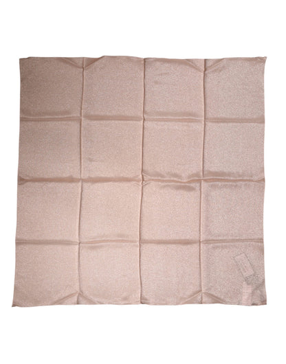 Dolce & Gabbana Light Pink Silk Blend Square Foulard Scarf