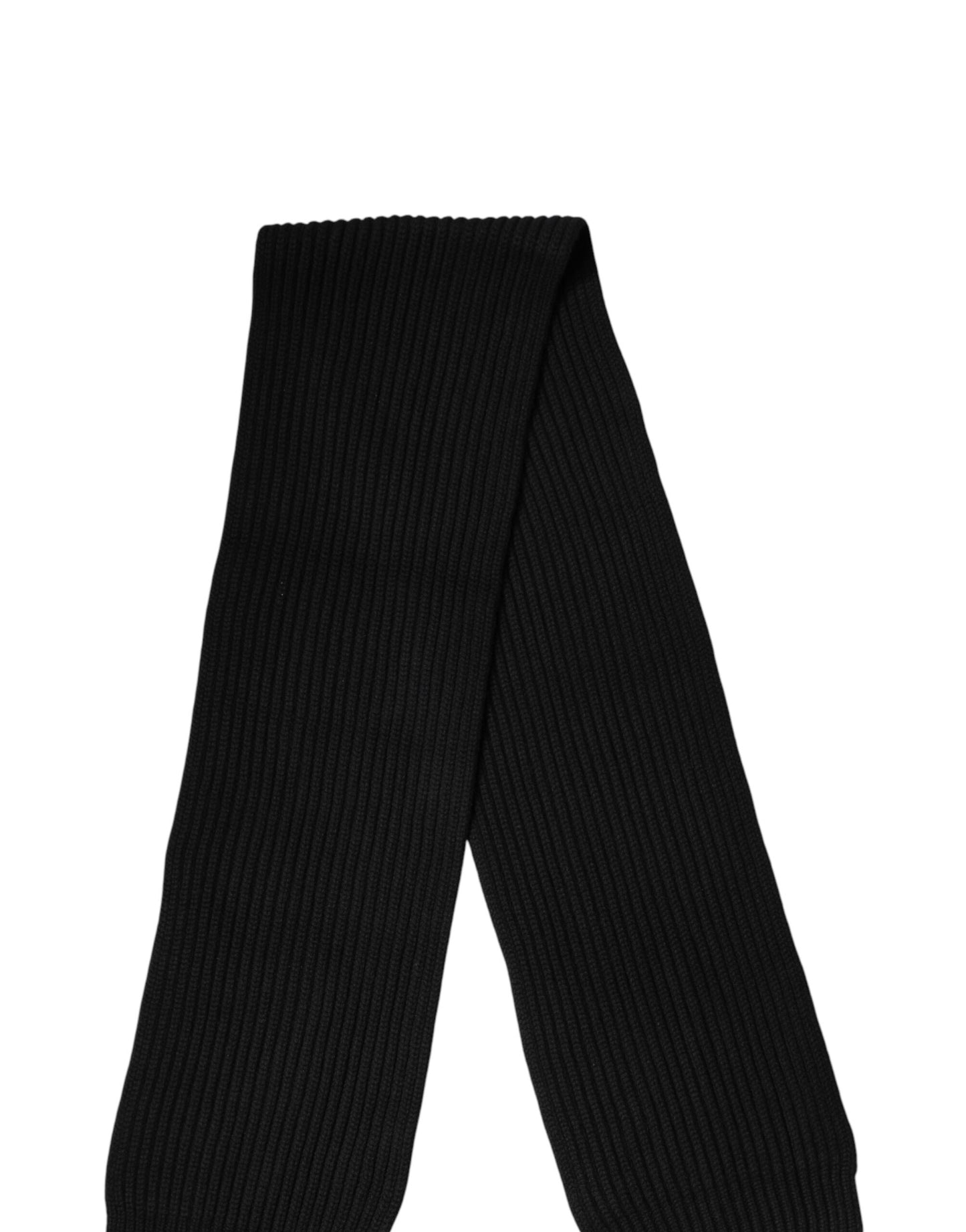 Dolce & Gabbana Black Cashmere Knit Neck Wrap Shawl Scarf
