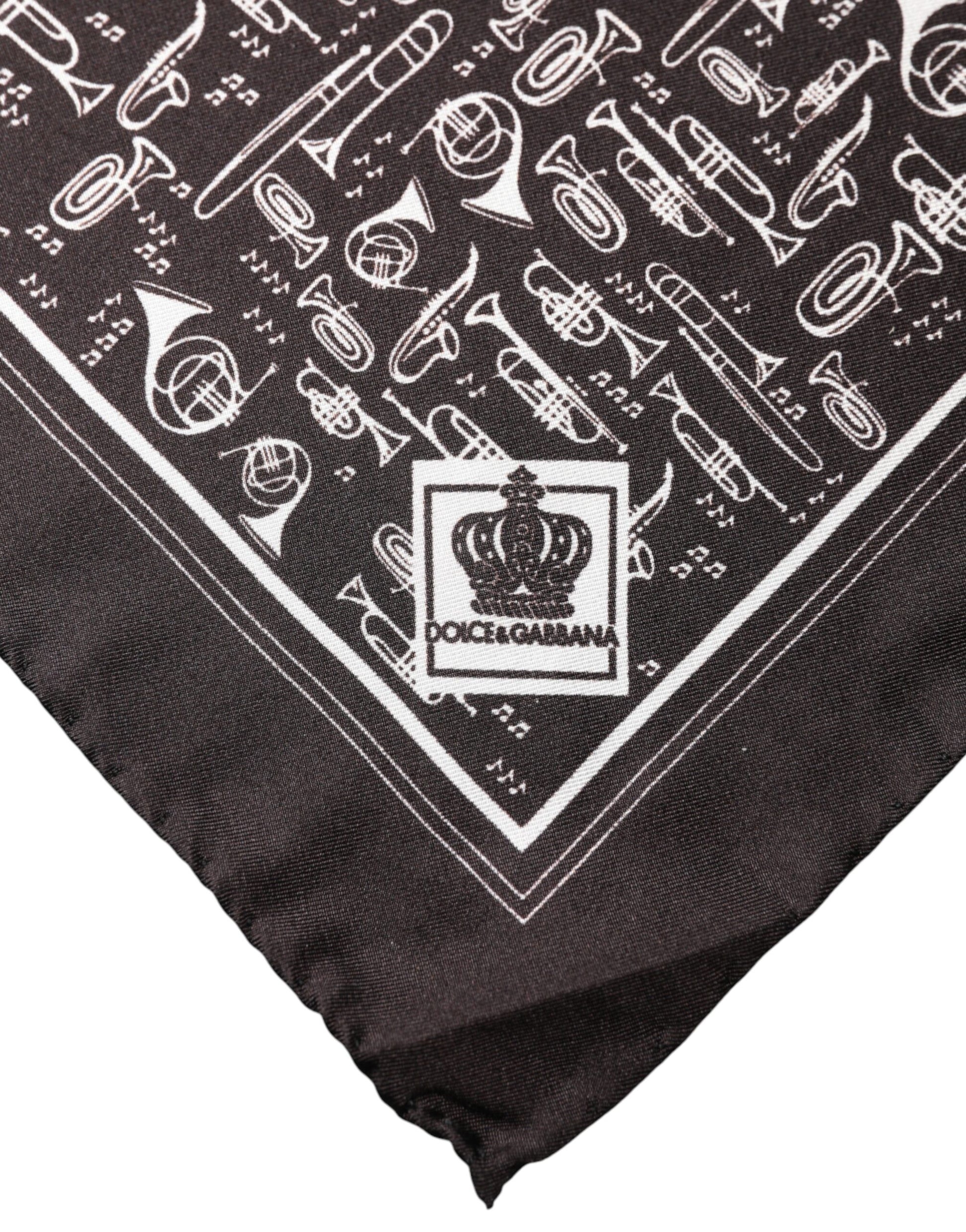 Dolce & Gabbana Brown Jazz Club Square Handkerchief for Men