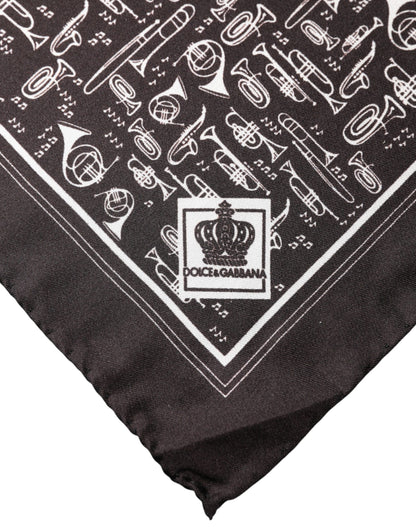 Dolce & Gabbana Brown Jazz Club Square Handkerchief for Men